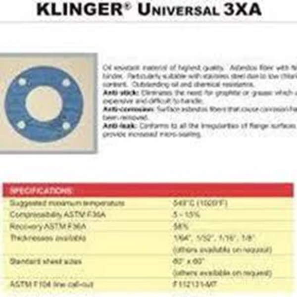 Klingerit Universal 3xA whatsapp (0821 1059 5912)